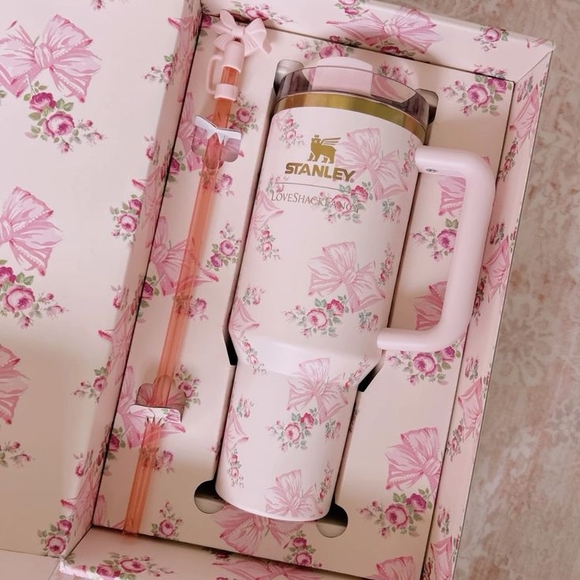 Stanley Other - Stanley Pink Floral Mug with Straw